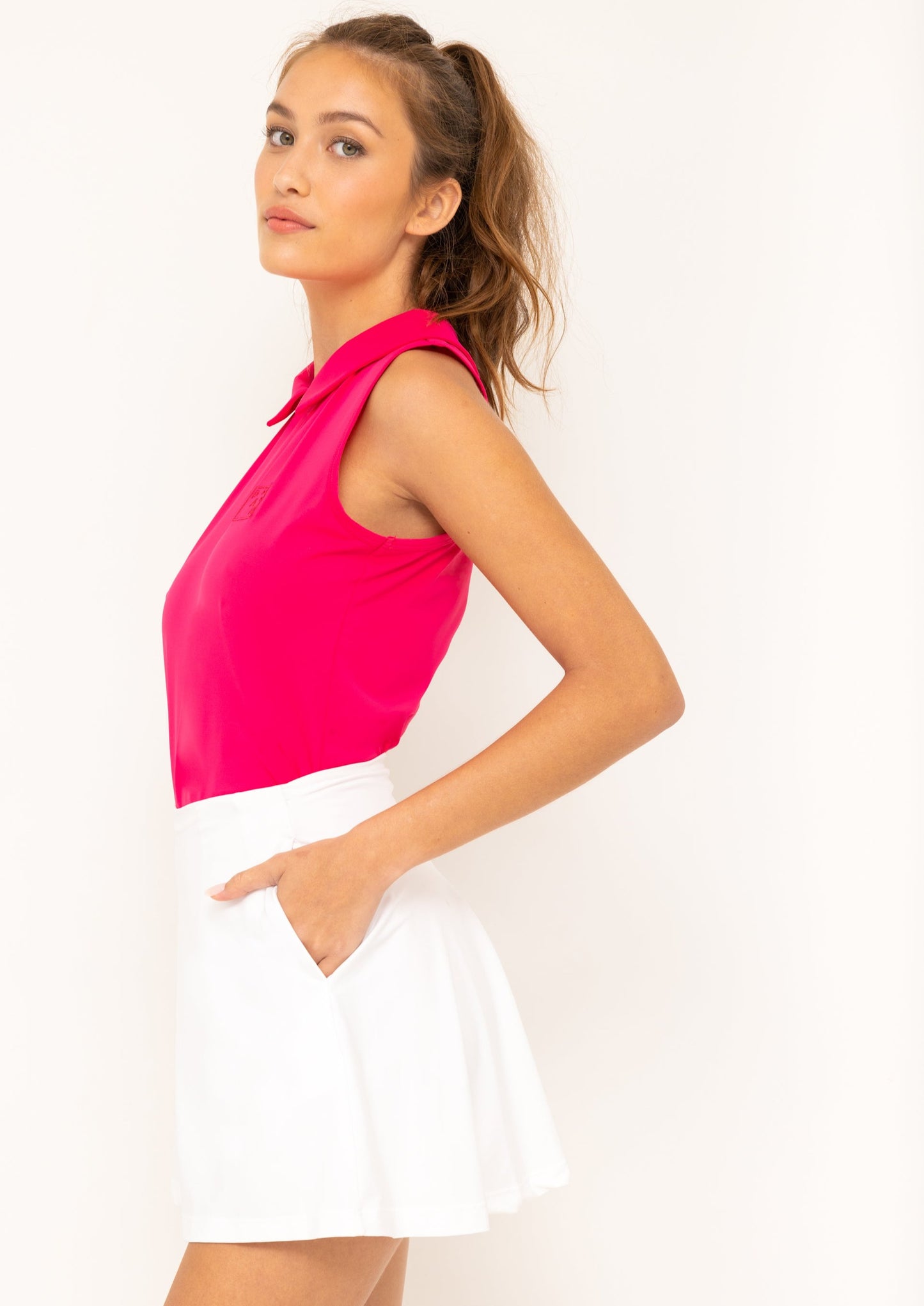 Par Social Sleeveless Polo in Rose