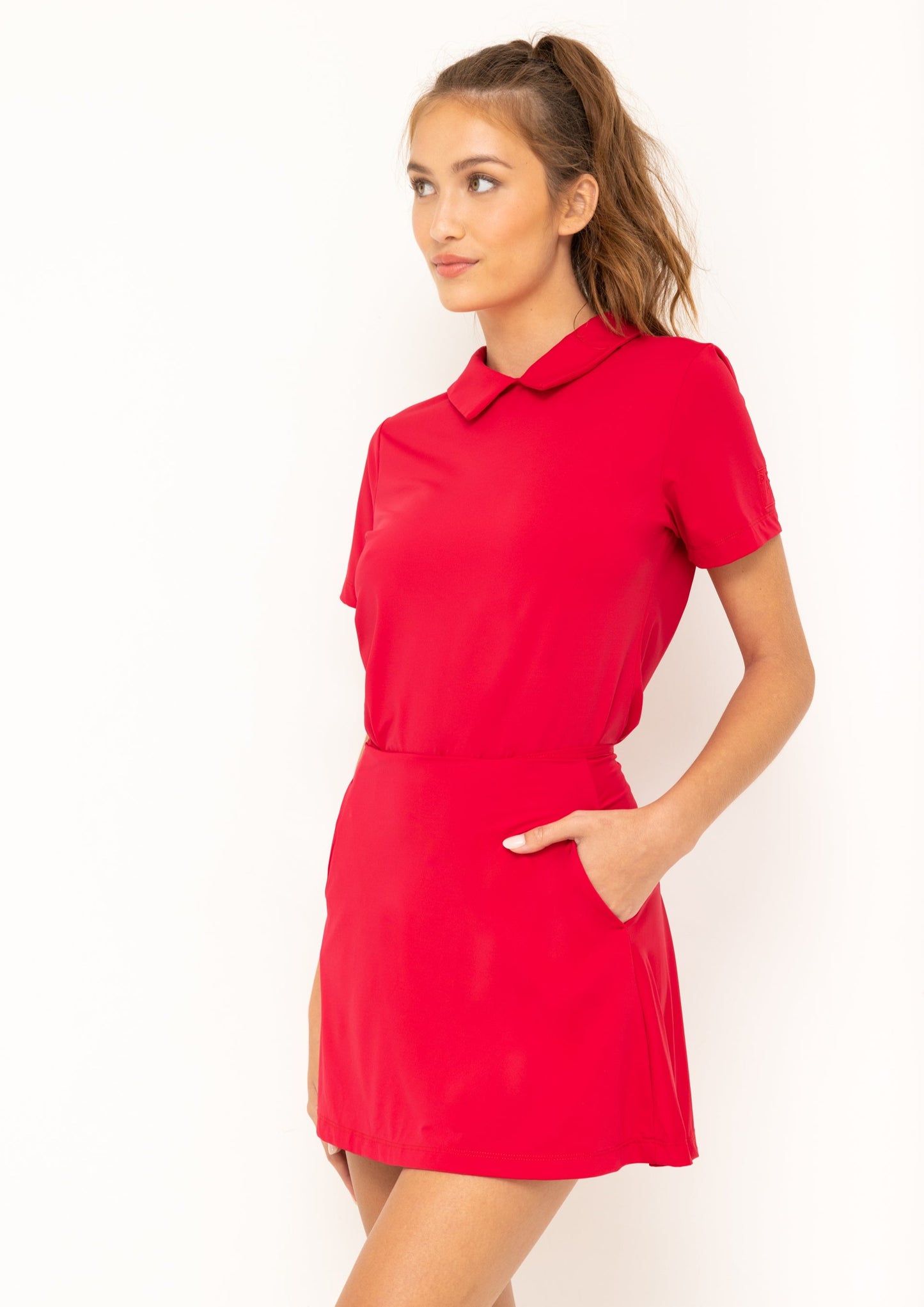 Par Social Performance Polo in Crimson